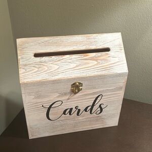Wedding Card wooden box with Heart Lock and Key